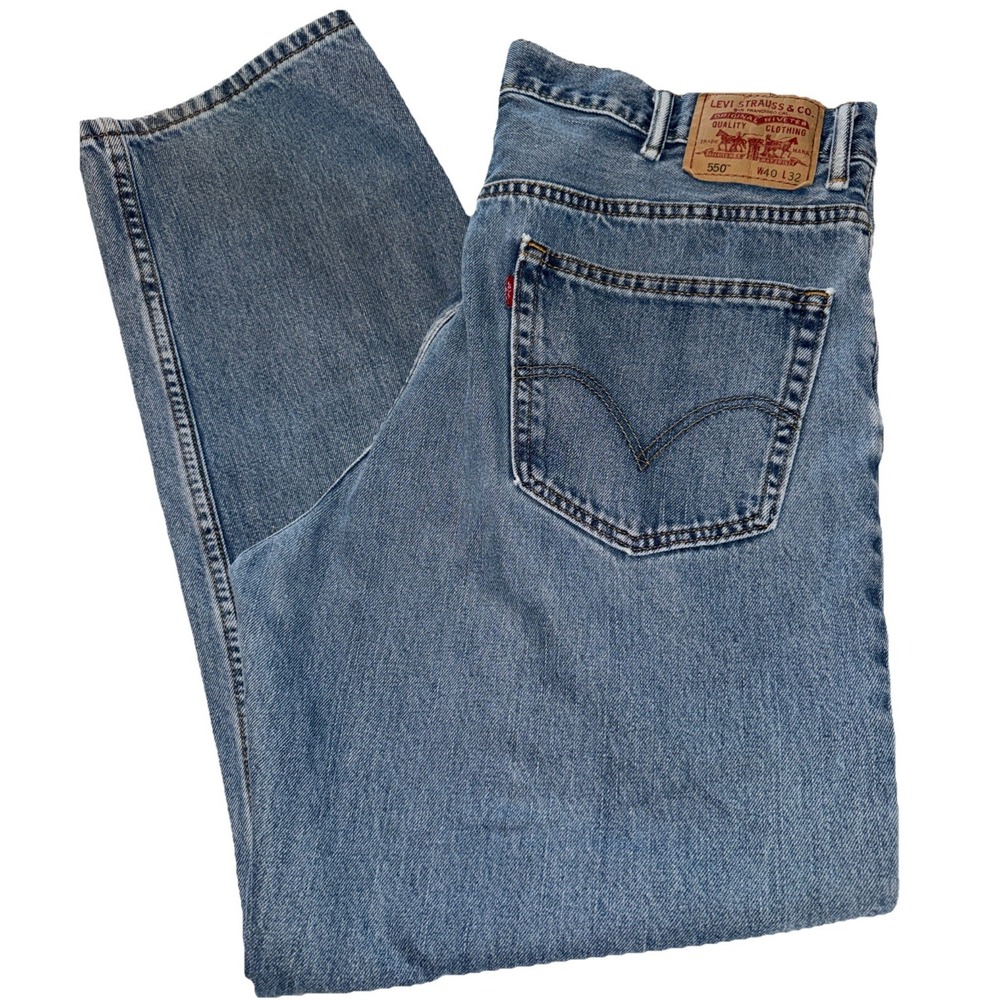 Levi 550 Relaxed Fit Jeans Mens 40x32 Straight Leg Blue Denim Jeans